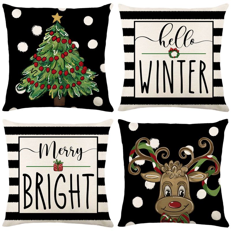 Moda Árbol De Navidad Letra Lino Fundas De Almohada