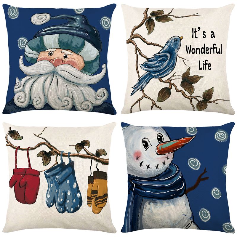 Fashion Snowman Linen Pillow Cases