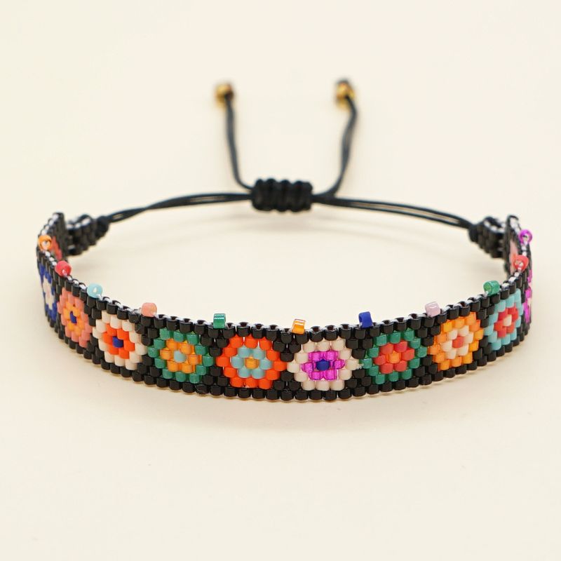 Ethnic Style Flower Glass Beaded Women's Bracelets 1 Piece