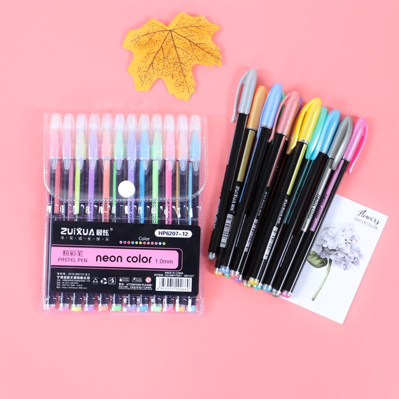 Creative Crayon Glitter Fluorescent Pen Rainbow Pen Set