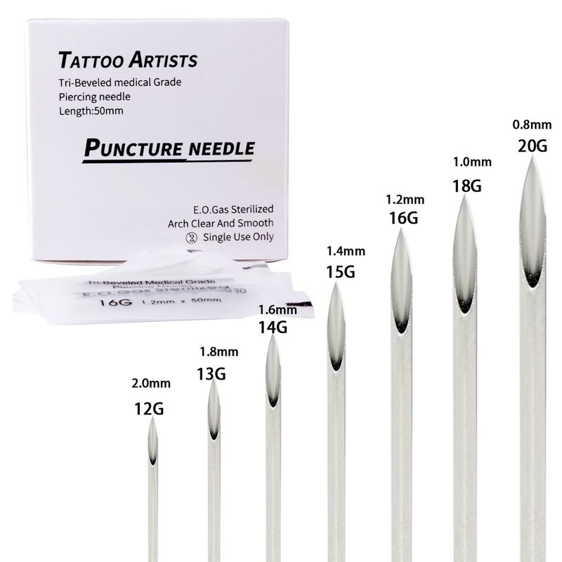 Basic Solid Color Steel Puncture Needle 1 Set