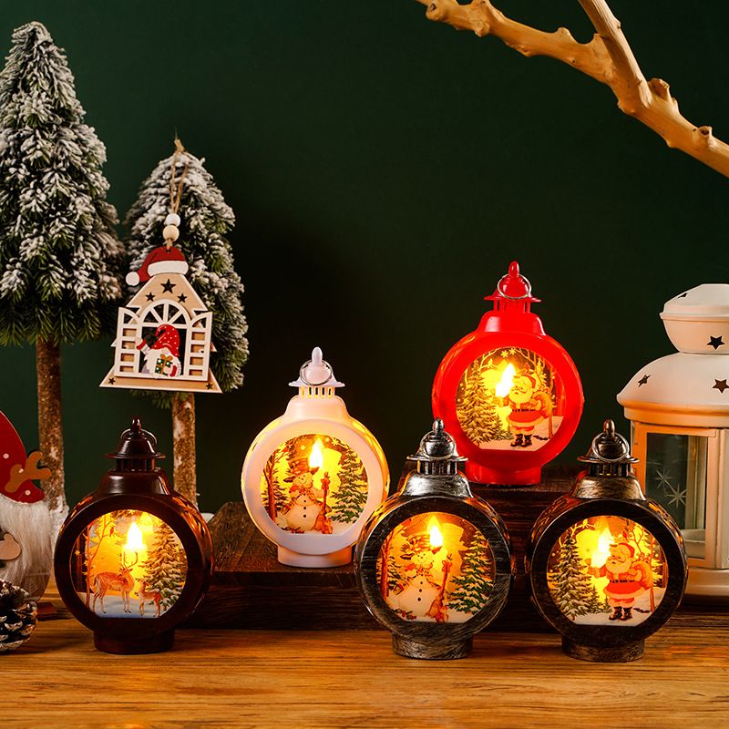 Weihnachten Mode Weihnachtsmann Schneemann Kunststoff Gruppe Ornamente 1 Stück