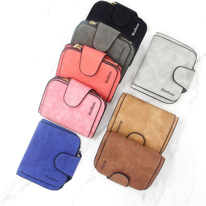 Women's Letter Pu Leather Magnetic Buckle Coin Purses
