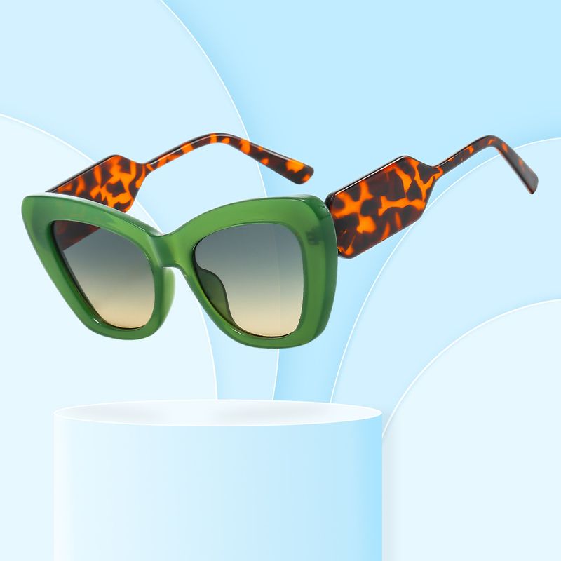 Fashion Color Block Leopard Pc Cat Eye Full Frame Women's Sunglasses