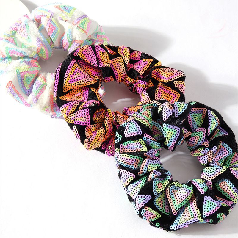 Fashion Geometric Cloth Sequins Hair Tie