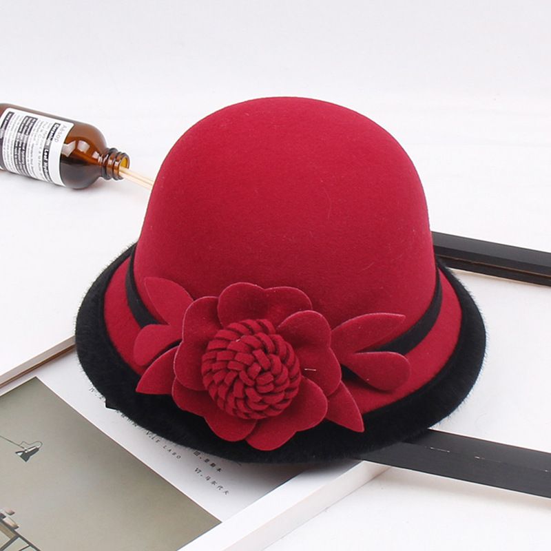 Women's Fashion Flower Flat Eaves Fedora Hat