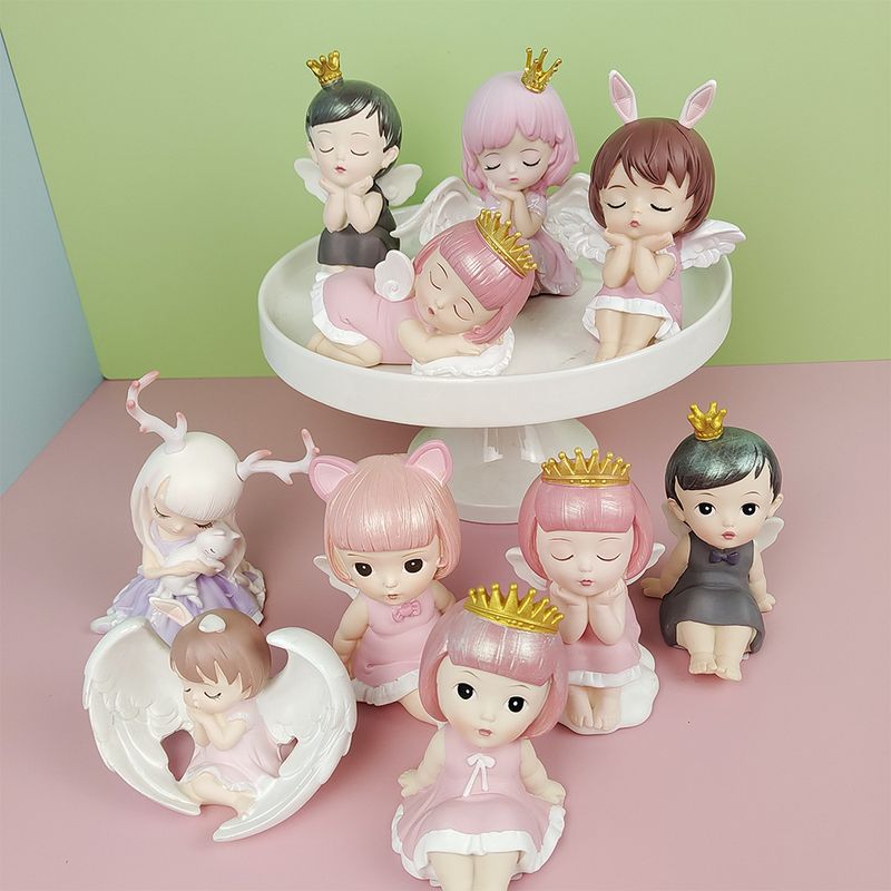 Anne Little Angel Cake Ornaments Elsa Mystere Keller Baby Boy Baby Girl Princess Prince Birthday Topper For Baking