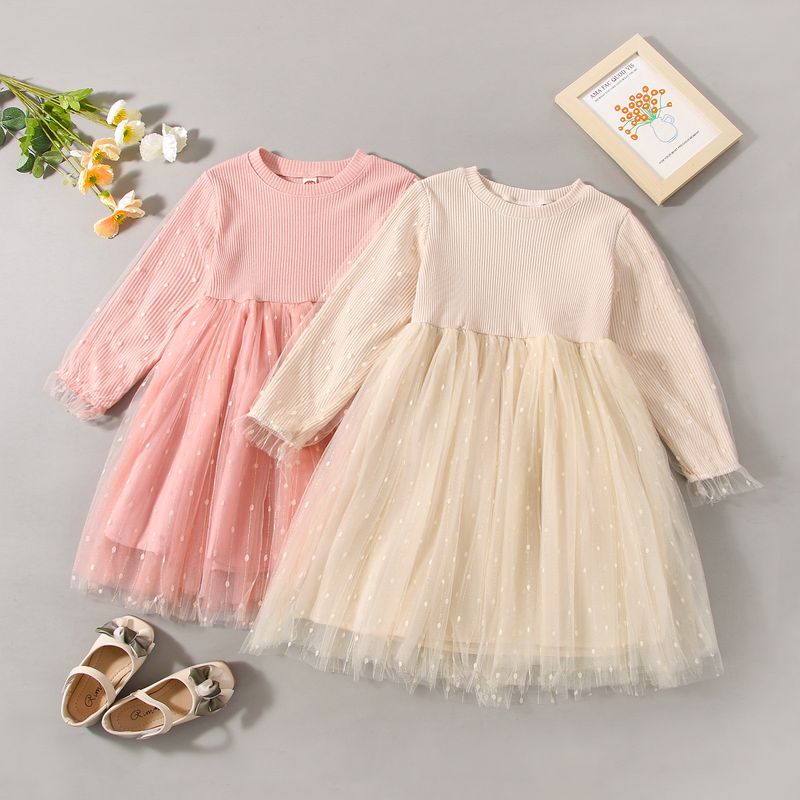 Cute Solid Color Lace Cotton Girls Dresses