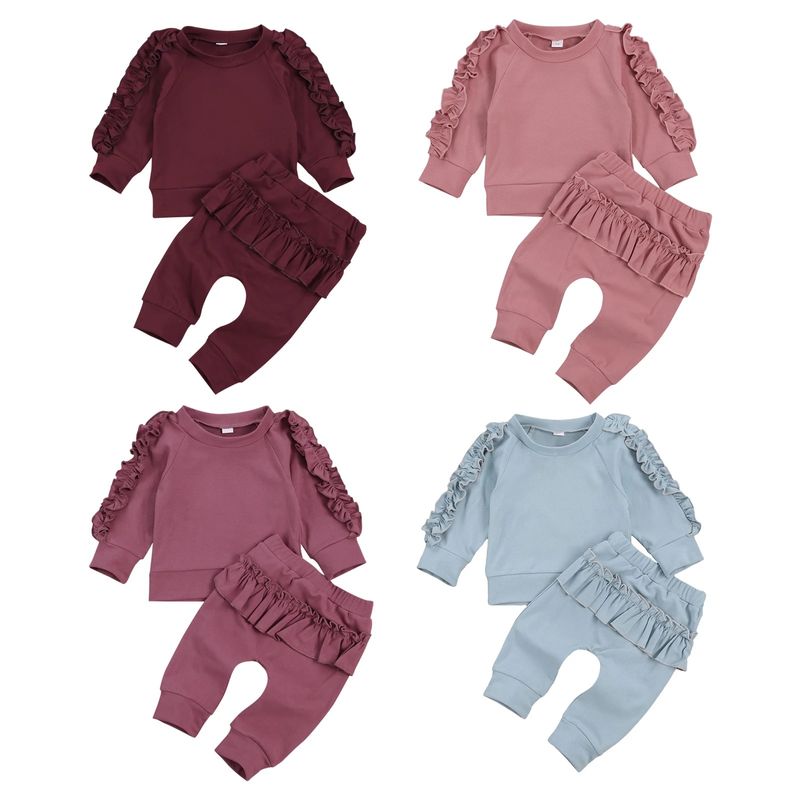 Fashion Solid Color Cotton Baby Clothing Sets