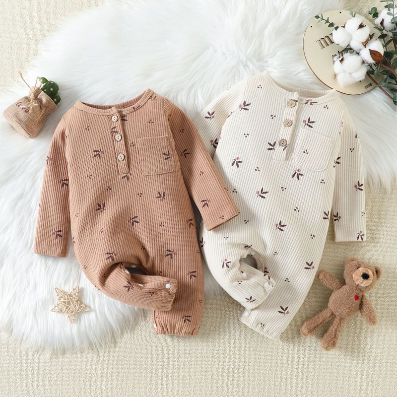 Fashion Leaf Button Cotton Baby Clothing Sets