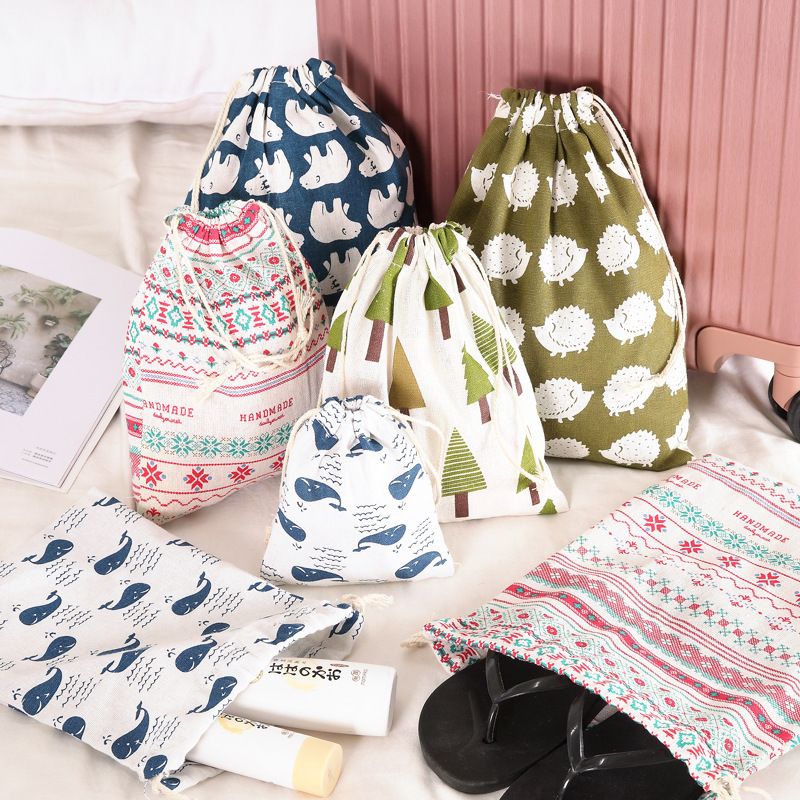 Cute Cartoon Cotton And Linen Storage Bag