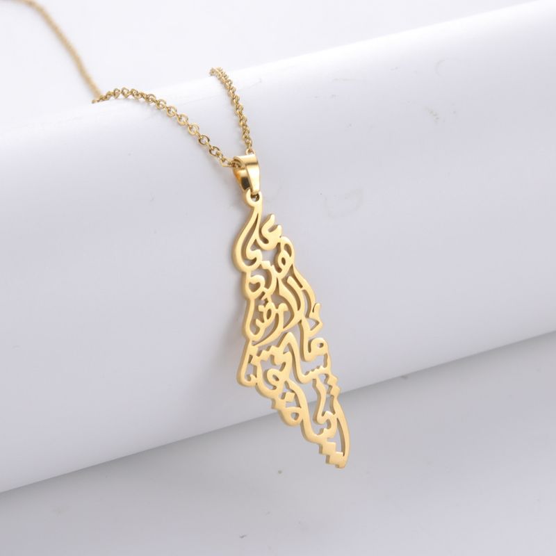 Elegant Map Stainless Steel Plating Necklace