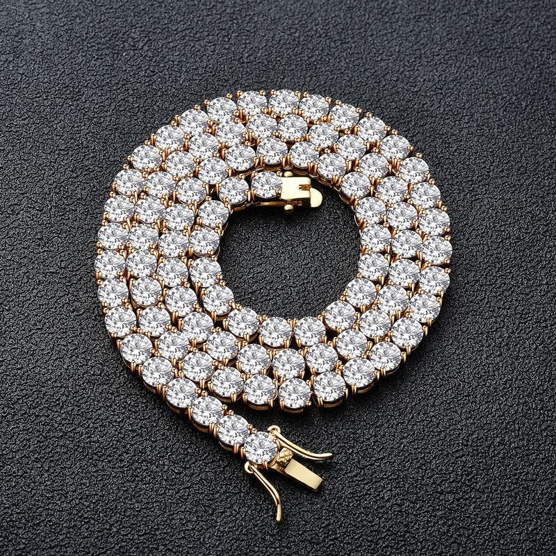 Mode Géométrique Le Cuivre Zircon Hommes Collier