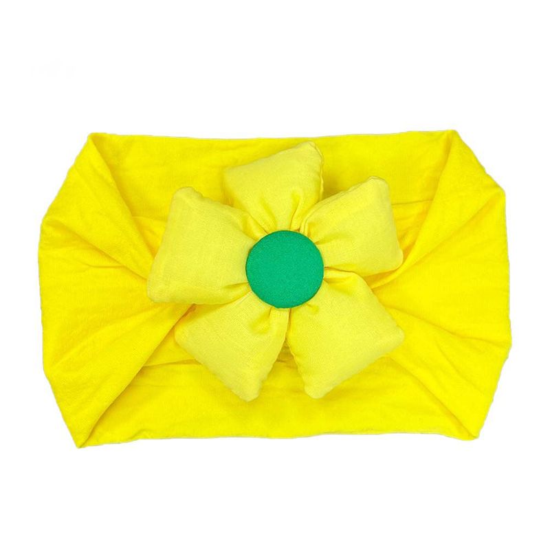 Cute Solid Color Flower Nylon Cloth Hair Band 1 Piece