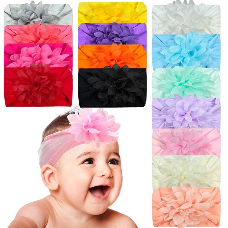 Fashion Solid Color Flower Cloth Hair Band 1 Piece