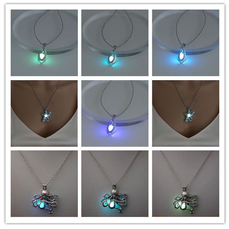 Cool Style Star Octopus Alloy Luminous Women's Men's Necklace 1 Piece