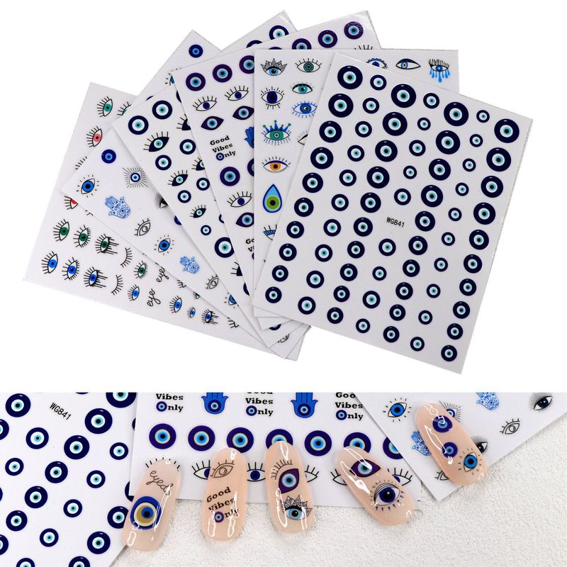 Retro Devil's Eye Sticker Nail Decoration Accessories 1 Set