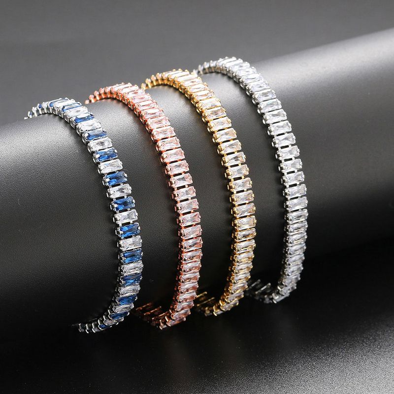 Mode Géométrique Le Cuivre Incruster Zircon Bracelets 1 Pièce