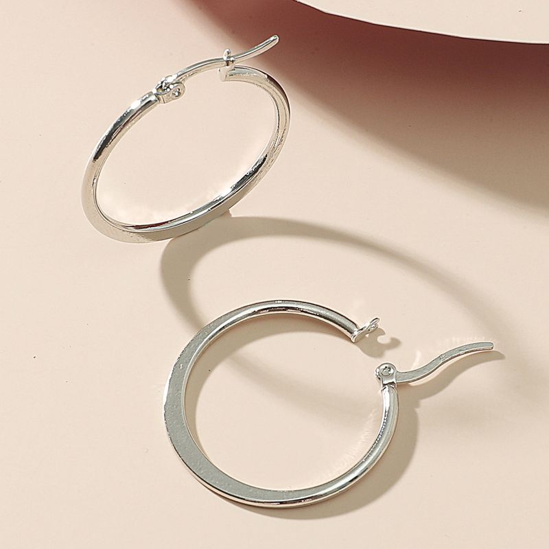 1 Pair Fashion Solid Color Plating Stainless Steel Hoop Earrings