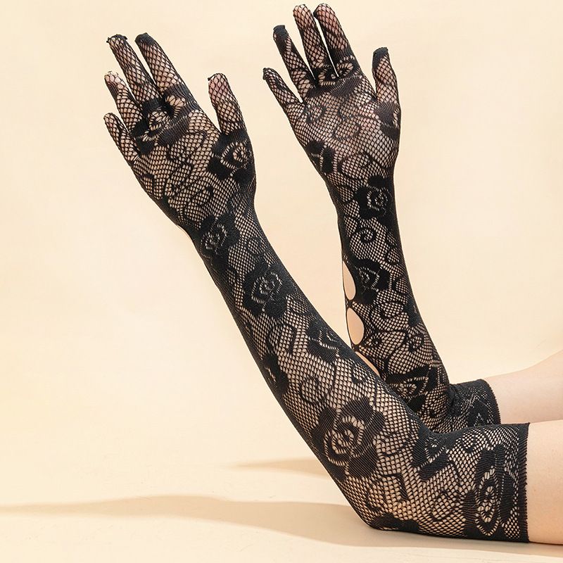 Women's Fashion Flower Polyester Gloves 1 Pair