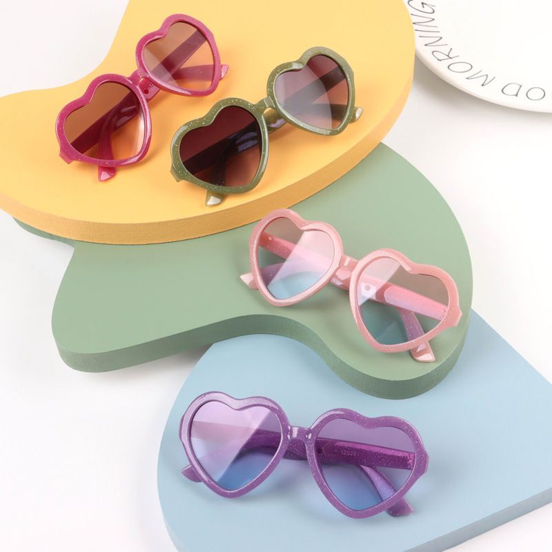 Fashion Heart Shape Resin Special-shaped Mirror Full Frame Kids Sunglasses