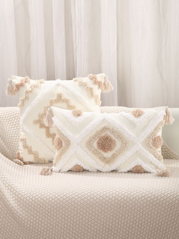 Pastoral Geometric Cotton And Linen Pillow Cases