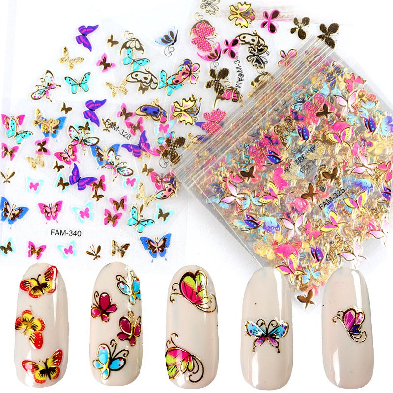 Fashion Star Flower Butterfly Pet Nail Patches 1 Set