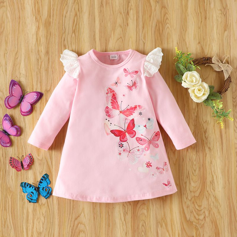 Princess Butterfly Cotton Girls Dresses