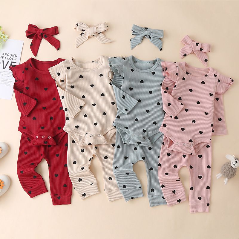 Mode Pois 100% Coton Bébé Vêtements Ensembles