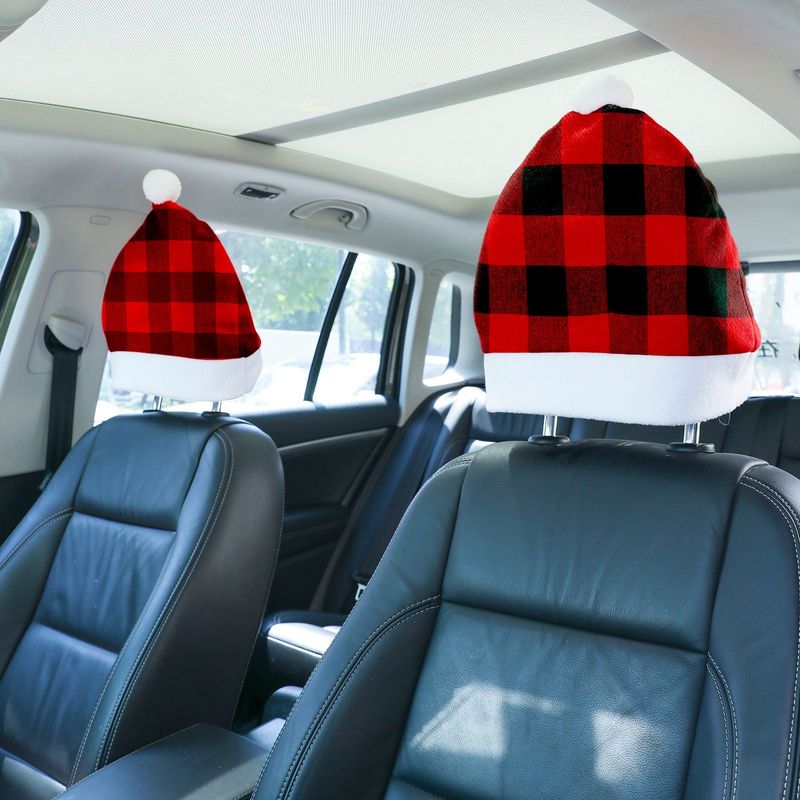 Christmas Fashion Plaid Cloth Inside The Car Decorative Props 1 Piece