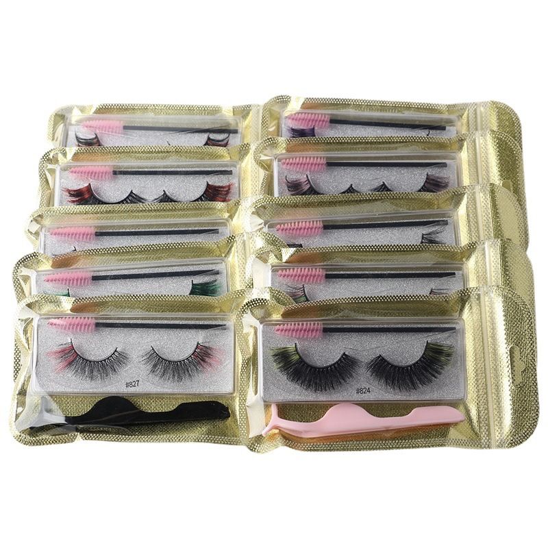 New One-pair Package 3d Natural Color False Eyelashes