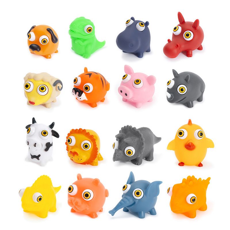 Animal De Dibujos Animados Granja Apretar Ojo-juguete De Exprimir Convexo De Plástico