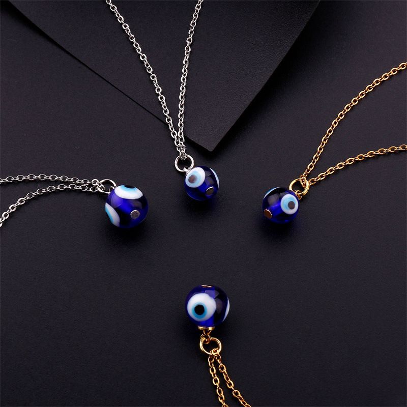 Stainless Steel Fashion Metal Eye Pendant Necklace