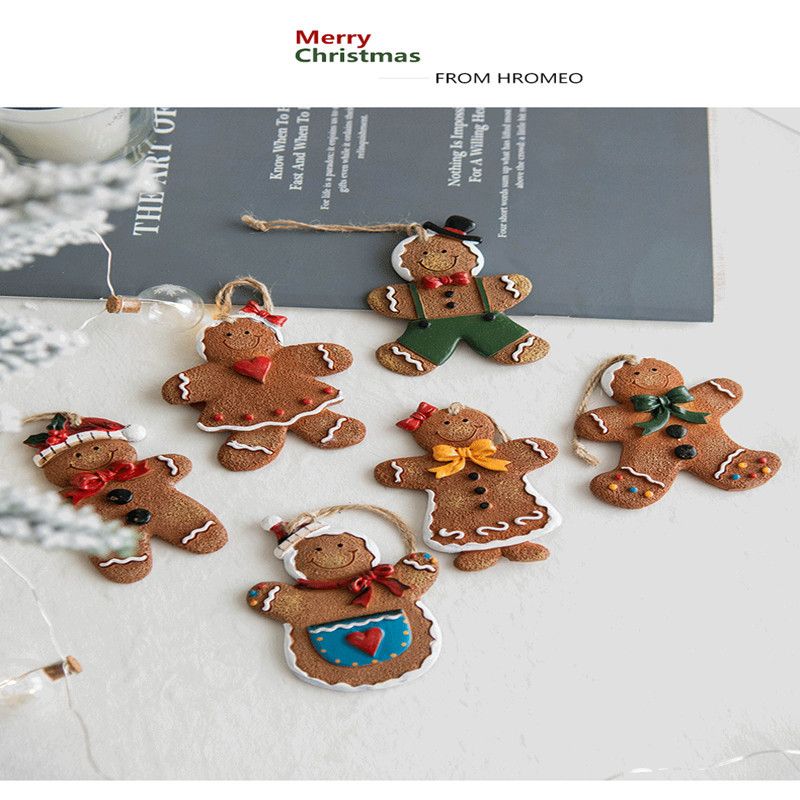 Weihnachten Weihnachten Lebkuchen Harz Gruppe Hängende Ornamente 1 Stück