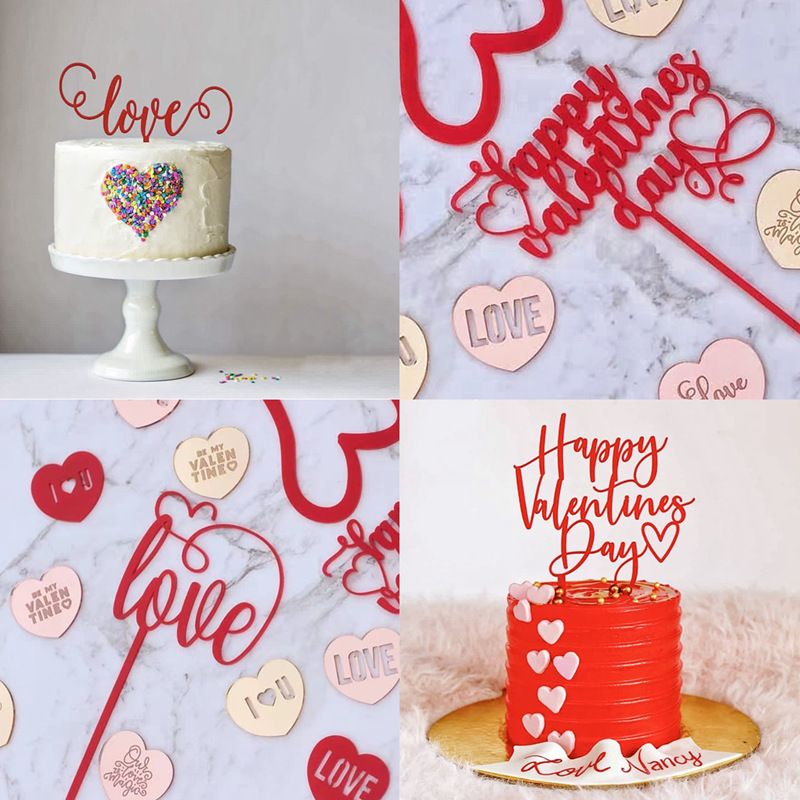 Valentine's Day Letter Arylic Party Cake Decorating Supplies 1 Piece