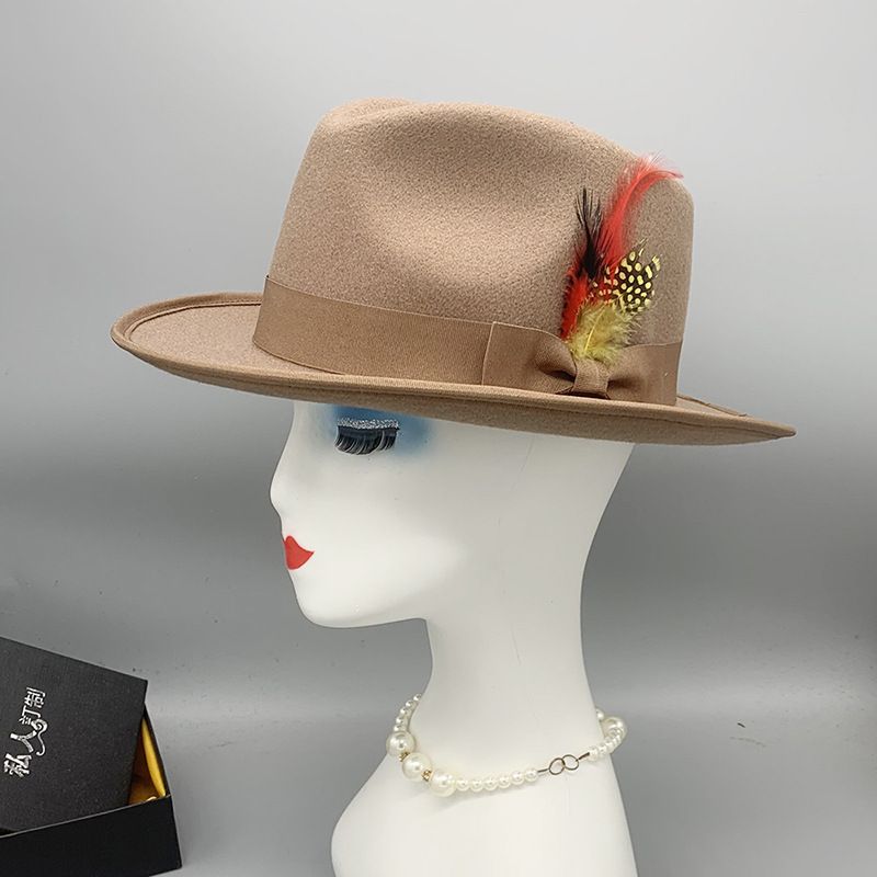 Women's Fashion Solid Color Flat Eaves Fedora Hat