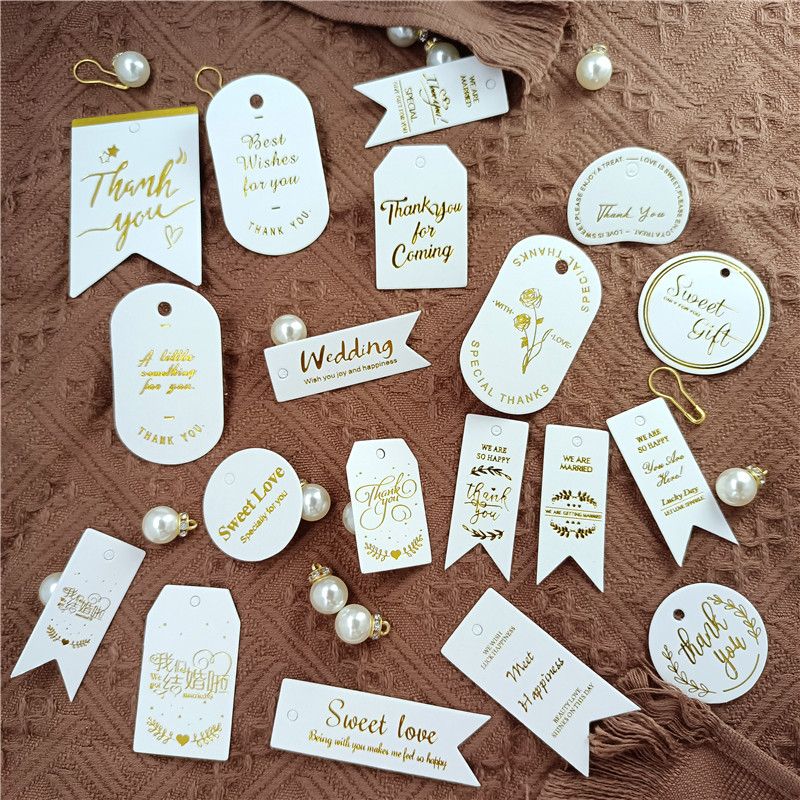 Fashion Letter Gilding White Cardboard Tag Hand Gift Decorated Card