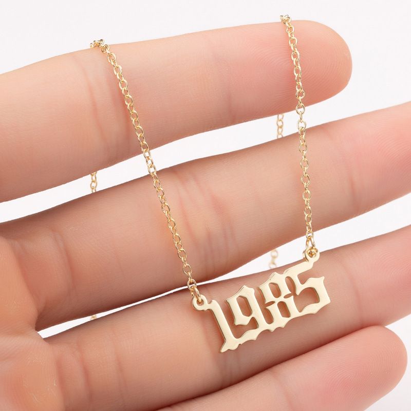 Simple Style Number Stainless Steel Pendant Necklace 1 Piece