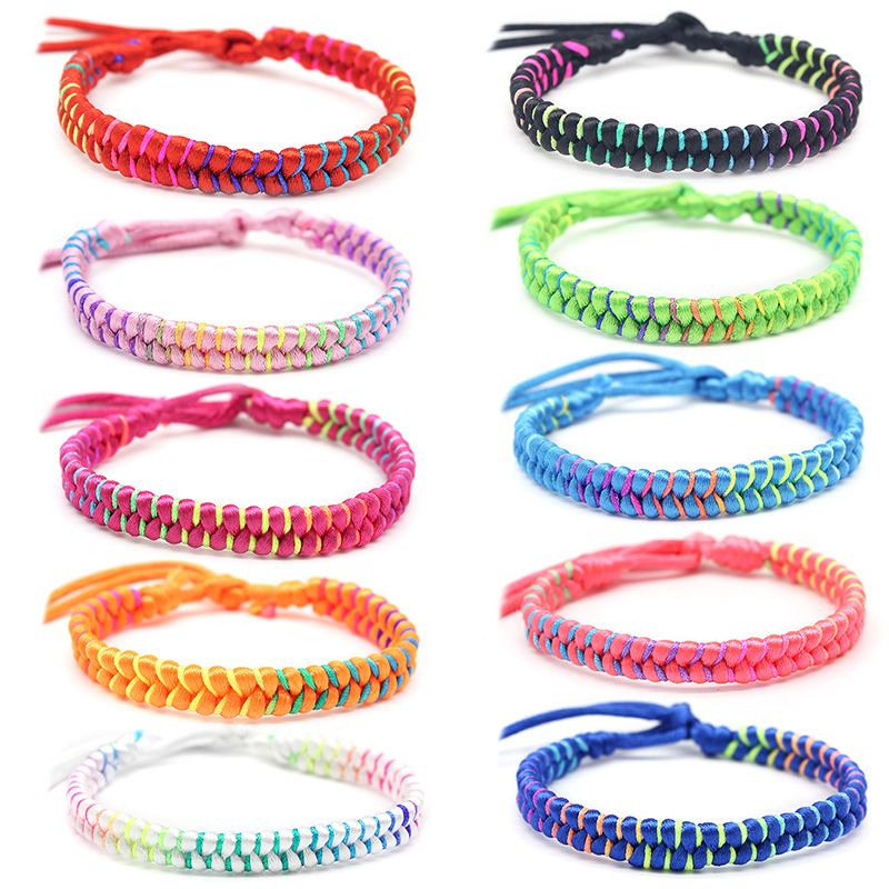 Style Ethnique Géométrique Coloré Corde Tresser Femmes Bracelets