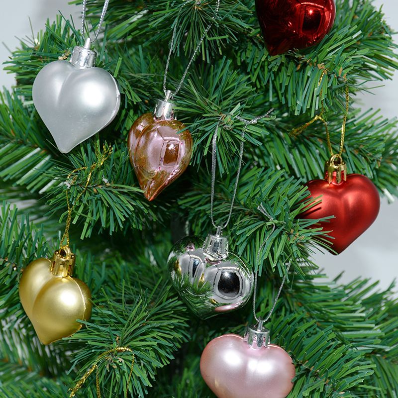 Weihnachten Mode Herzform Kunststoff Gruppe Hängende Ornamente 12 Stück