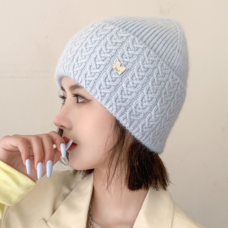 Women's Fashion Letter Eaveless Wool Cap