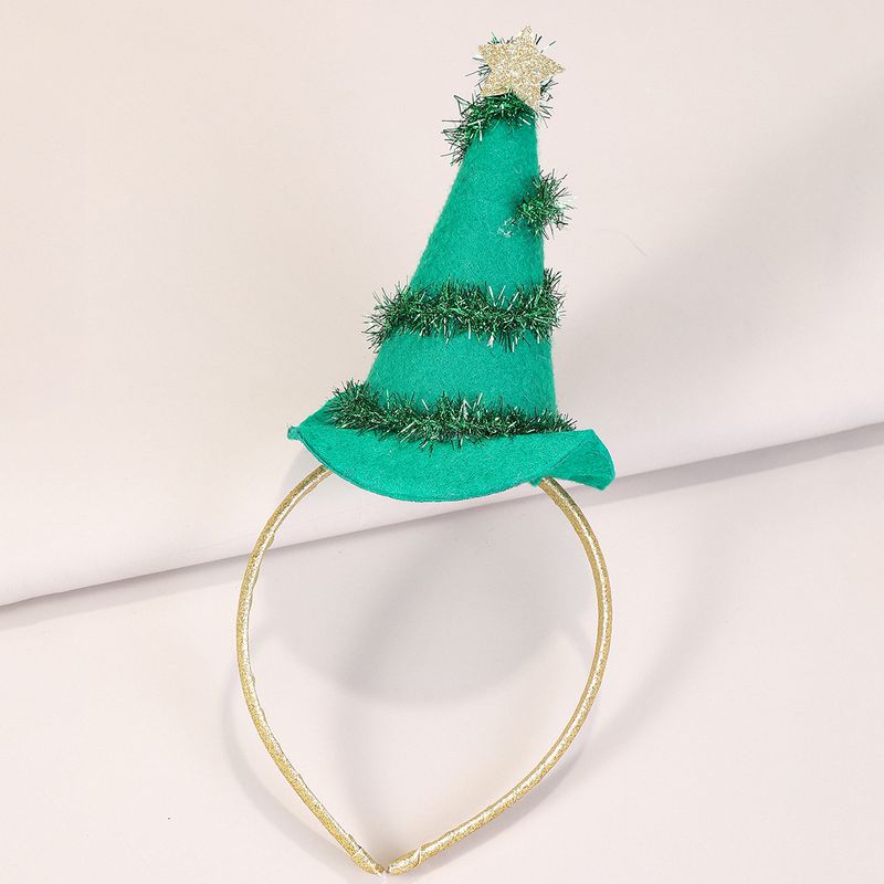 Mode Géométrique Chapeau De Noël Sapin De Noël Plastique Paillettes Bande De Cheveux 1 Pièce