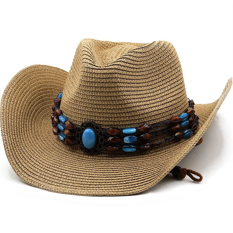 Unisex Fashion Solid Color Wide Eaves Straw Hat