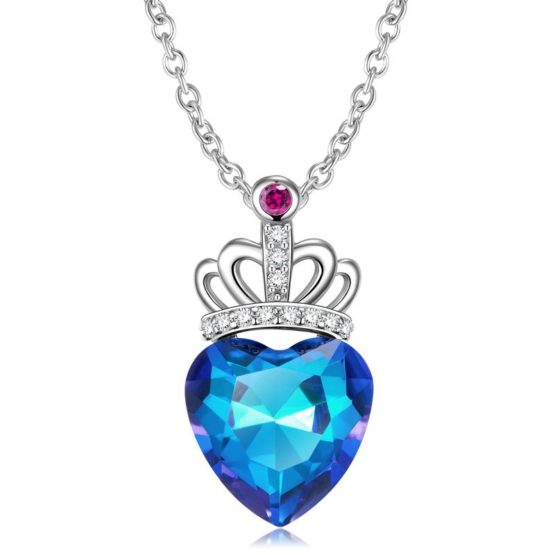 Glam Crown Silver Plating Artificial Diamond Necklace