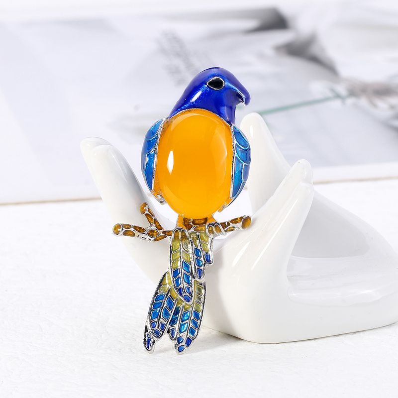 Simple Style Parrot Alloy Plating Rhinestones Unisex Brooches