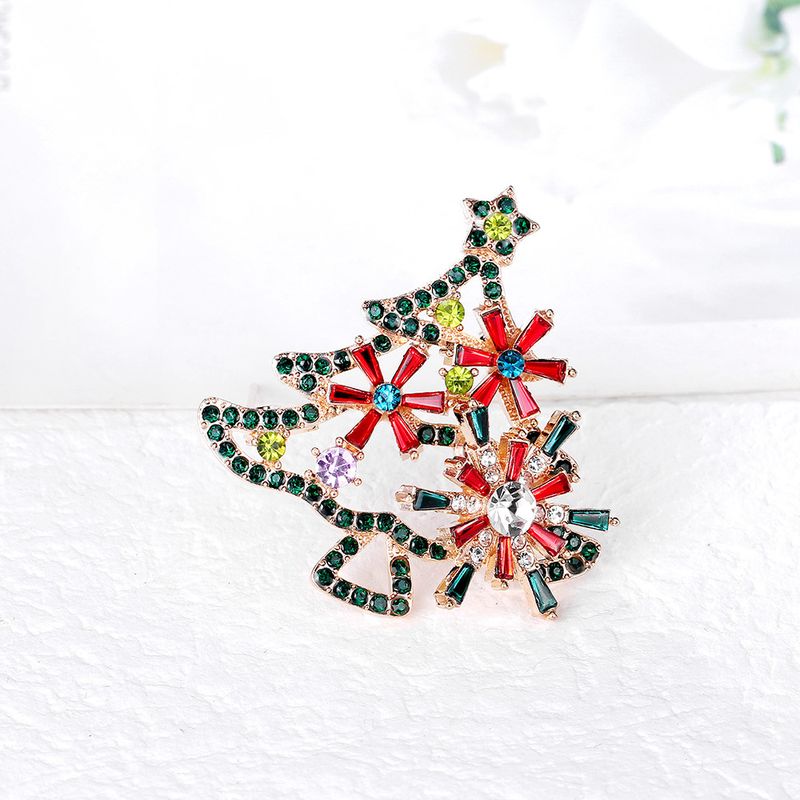 Moda Árbol De Navidad Aleación Embutido Diamantes De Imitación Unisexo Broches