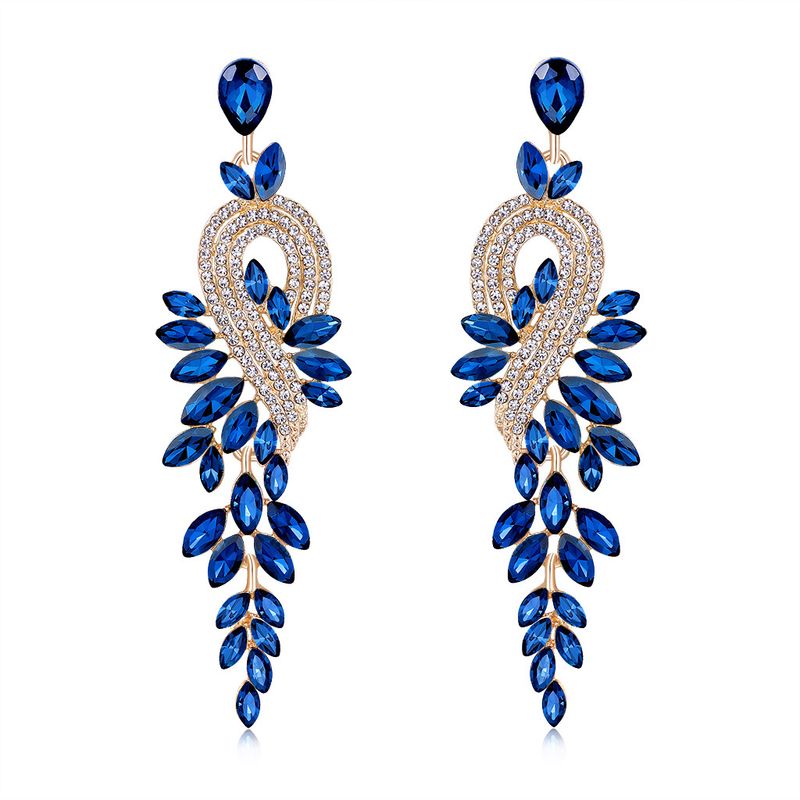 Fashion Flower Alloy Inlay Rhinestones Women's Drop Earrings 1 Pair