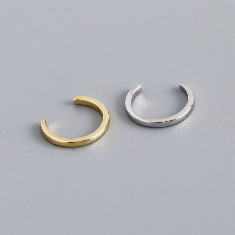 1 قطعة أسلوب بسيط شكل C تلميع الفضة الاسترليني مشابك الأذن