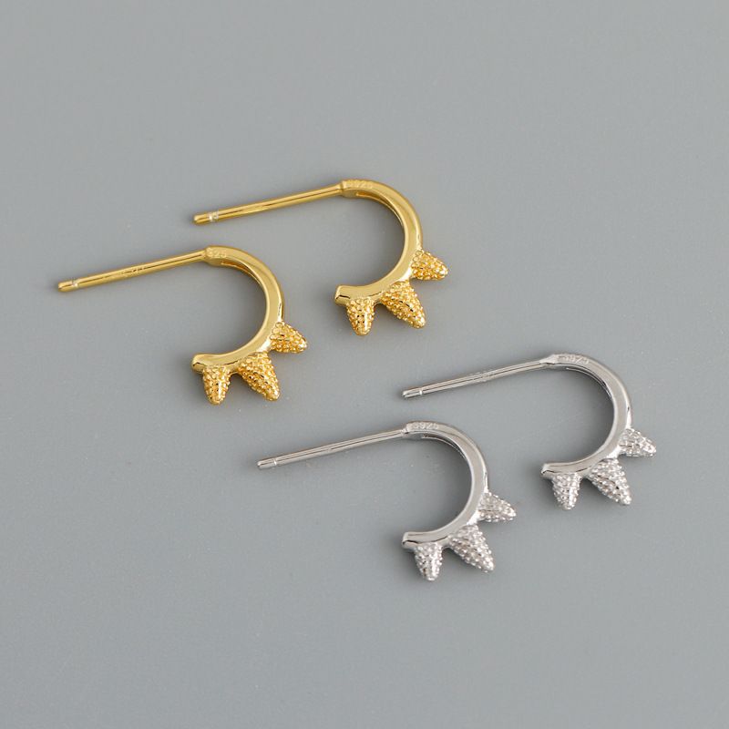Simple Style Solid Color Silver Plating Ear Studs 1 Pair