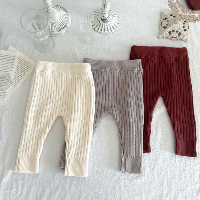 Moda Color Sólido Algodón Pantalones Para Niños